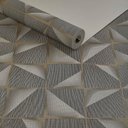 Ver imagem 1 de Papel de Parede Lavável Texturizado Geométrico 3d Cinza