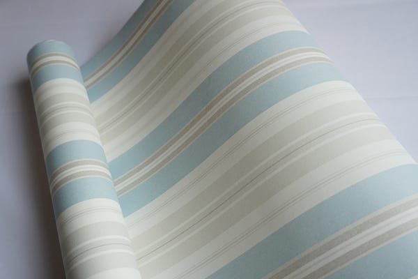 Papel de Parede Importado tnt Listrado Azul Cinza off White - 4