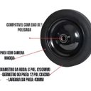 Ver imagem 3 de Roda Pneu Eixo 1" Aro 8" Maciço 43mm Carrinho Mão/carriola/plataforma Preto