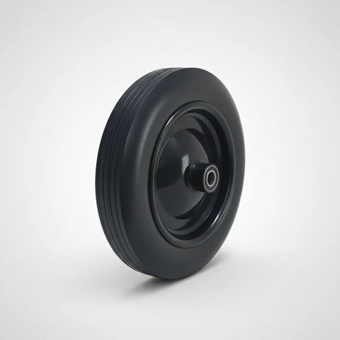 Roda Pneu Eixo 1" Aro 8" Maciço 43mm Carrinho Mão/carriola/plataforma Preto