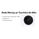 Ver imagem 4 de Roda Pneu Eixo 1" Aro 8" Maciço 43mm Carrinho Mão/carriola/plataforma Preto