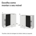 Ver imagem 4 de Balcão de Canto 1 Porta (sem Tampo) Branco/Preto Agata Madesa