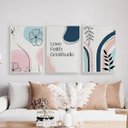 Ver imagem 2 de Kit 3 Quadros Love Faith Gratitude 33x24cm - com vidro:Madeira preta
