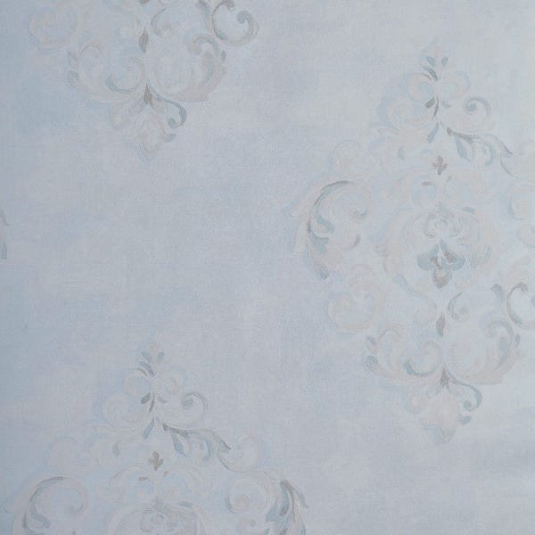 Papel de Parede Importado Vinílico Lavável Texturizado Tnt Arabesco Azul Alto Padrão - 2