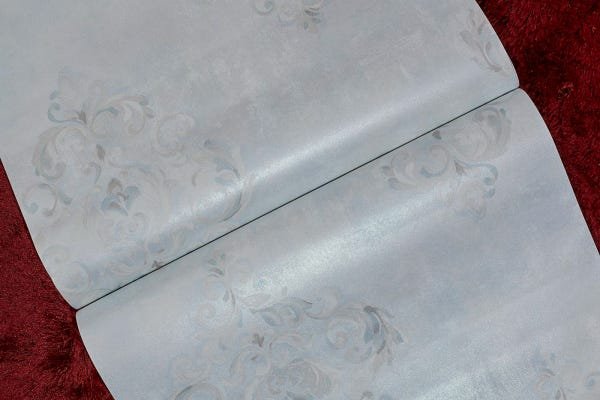 Papel de Parede Importado Vinílico Lavável Texturizado Tnt Arabesco Azul Alto Padrão - 3