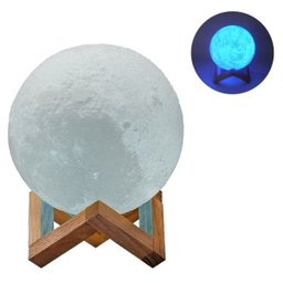 Luminária 3d Lua Cheia Touch Rgb Abajur Decoração Led Usb - 2