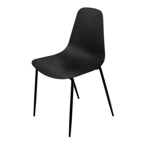 Cadeira Abi sem braço 1136 C/ Assento em Polipropileno e Base Metal:Preta