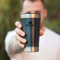 Copo Térmico Stanley para Cerveja ou Café com Tampa e Abridor Aço Inox Azul - 6