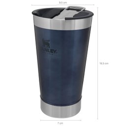 Copo Térmico Stanley para Cerveja ou Café com Tampa e Abridor Aço Inox Azul - 3