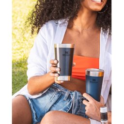 Copo Térmico Stanley para Cerveja ou Café com Tampa e Abridor Aço Inox Azul - 2