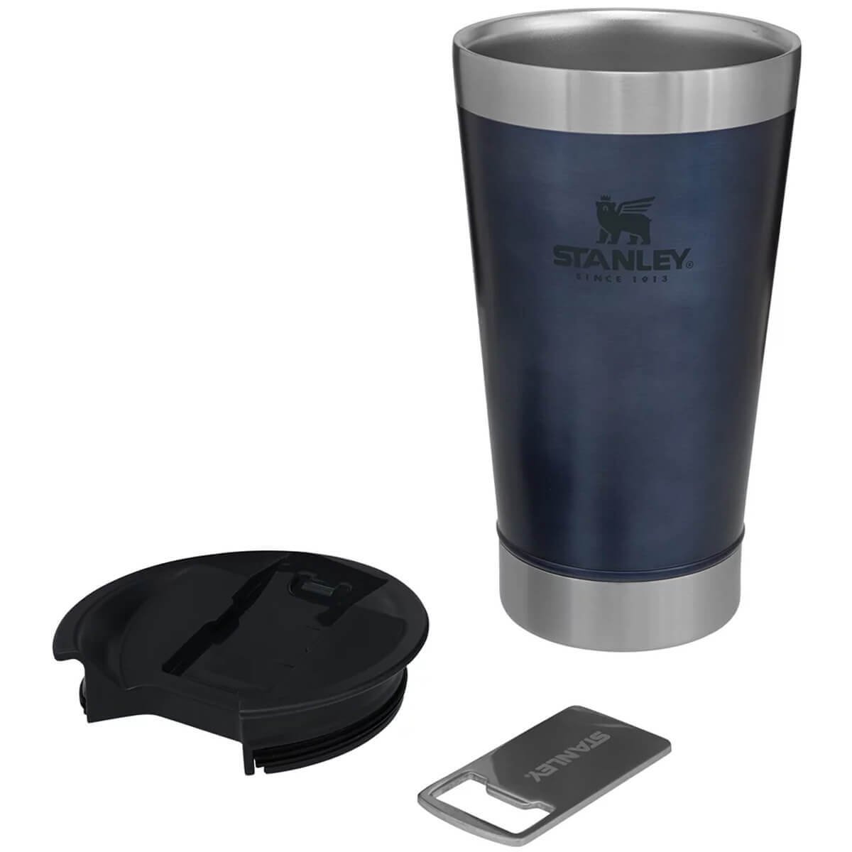 Copo Térmico Stanley para Cerveja ou Café com Tampa e Abridor Aço Inox Azul - 9