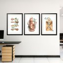 Ver imagem 1 de Kit 3 Quadros Grandes Cozinha de Vó 60x48cm:moldura Branca