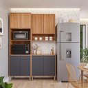 Ver imagem 2 de Armário de Cozinha Divina com Torre Quente 150 Cm 8 Portas Cinamomo/titanium