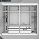 Ver imagem 4 de Guarda Roupa Casal Olímpia 6 Portas 6 Gavetas Divisao Ele e Ela:neve