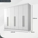 Ver imagem 3 de Guarda Roupa Casal Olímpia 6 Portas 6 Gavetas Divisao Ele e Ela:neve