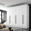 Ver imagem 1 de Guarda Roupa Casal Olímpia 6 Portas 6 Gavetas Divisao Ele e Ela:neve