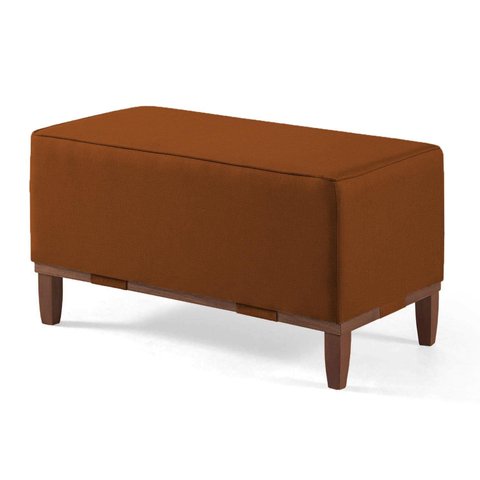 Puff Decorativo Retangular 80cm Rodapé Madeira Oxford - Velutto Cobre