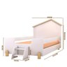 Cama Casinha Montessoriana Solteiro Com Escadinha Branco Ayla Divaloto - 4