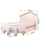 Ver imagem 4 de Cama Casinha Montessoriana Solteiro Com Escadinha Branco Ayla Divaloto