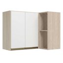 Ver imagem 1 de Armario Aereo de Canto 2 Portas 2 Nichos MDF 89x68 cm Kali 193641 Bianco Toq Branco Nicioli