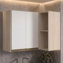 Ver imagem 2 de Armario Aereo de Canto 2 Portas 2 Nichos MDF 89x68 cm Kali 193641 Bianco Toq Branco Nicioli