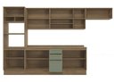 Ver imagem 4 de Armário de Cozinha Modulada Completa Reta 8 Peças 3,50m Botanic Kappesberg - Nogueira/Verde Oliva