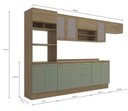 Ver imagem 3 de Armário de Cozinha Modulada Completa Reta 8 Peças 3,50m Botanic Kappesberg - Nogueira/Verde Oliva