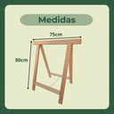 Ver imagem 4 de 2 Cavaletes Apoio para Obra Mesa Pe Madeira Eucalipto 75x80