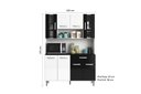 Ver imagem 3 de Kit Cozinha 8 Portas 1 Gaveta Livia Branco/preto - Fdecor