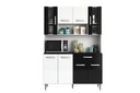 Ver imagem 1 de Kit Cozinha 8 Portas 1 Gaveta Livia Branco/preto - Fdecor