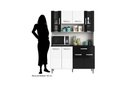 Ver imagem 2 de Kit Cozinha 8 Portas 1 Gaveta Livia Branco/preto - Fdecor