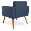 Ver imagem 5 de Poltrona Elisa Suede Azul Marinho Pés Palito Castanho - D'Rossi