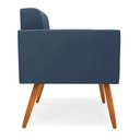 Ver imagem 4 de Poltrona Elisa Suede Azul Marinho Pés Palito Castanho - D'Rossi