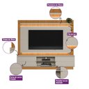 Ver imagem 3 de Estante Home 215cm para Tv com Fita Led Guararapes Linea Brasil