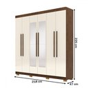 Ver imagem 5 de Guarda-roupa Casal Bahamas 6 Portas 2 Gavetas com Espelho Imbuia/champanhe - Pnr Móveis