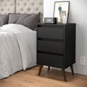 Ver imagem 2 de Criado Mesa de Cabeceira Retrô com Gaveta Wood:Preto