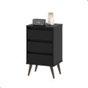 Ver imagem 1 de Criado Mesa de Cabeceira Retrô com Gaveta Wood:Preto