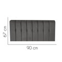 Ver imagem 2 de Painel Estofada Kiara 90cm Solteiro Box Quarto Corino Cinza - Gat Magazine