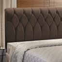Ver imagem 3 de Cabeceira Miami Cama Box Casal 140 cm Suede Chocolate Amassado - JS Móveis