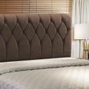 Ver imagem 4 de Cabeceira Miami Cama Box Casal 140 cm Suede Chocolate Amassado - JS Móveis