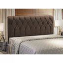 Ver imagem 2 de Cabeceira Miami Cama Box Casal 140 cm Suede Chocolate Amassado - JS Móveis