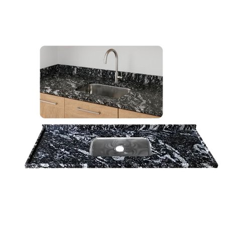 Pia Cozinha Indiano 180cm Cuba Inox N2 14cm Funda Completo:Indiano