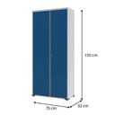 Ver imagem 4 de Armário Aço Escritório Fechadura 3 Prateleiras Ea303 Azul