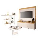 Ver imagem 1 de Estante Home Theater Quantum Off White Cinamomo e Aparador Infinity e Mesa de Centro Sky com Tampo D
