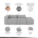 Ver imagem 3 de Sofá Versátil Sala de Estar Atlanta 318cm Modulado Veludo Cinza G52 - Gran Belo