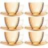 Conjunto 6 Xícaras de Café 90 Ml com Pires Âmbar Graffiato - Haüskraft Hauskraft Jgxc084/ab - 1