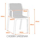 Ver imagem 6 de Kit 4 Cadeiras com Braços Empilhavel Inmetro Sardenha Vega Fratini Polipropileno Terracota
