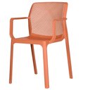 Ver imagem 2 de Kit 4 Cadeiras com Braços Empilhavel Inmetro Sardenha Vega Fratini Polipropileno Terracota