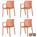 Ver imagem 1 de Kit 4 Cadeiras com Braços Empilhavel Inmetro Sardenha Vega Fratini Polipropileno Terracota