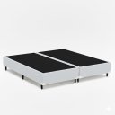 Ver imagem 1 de Base Cama Box Casal Bipartida Premium:corino Branco/casal